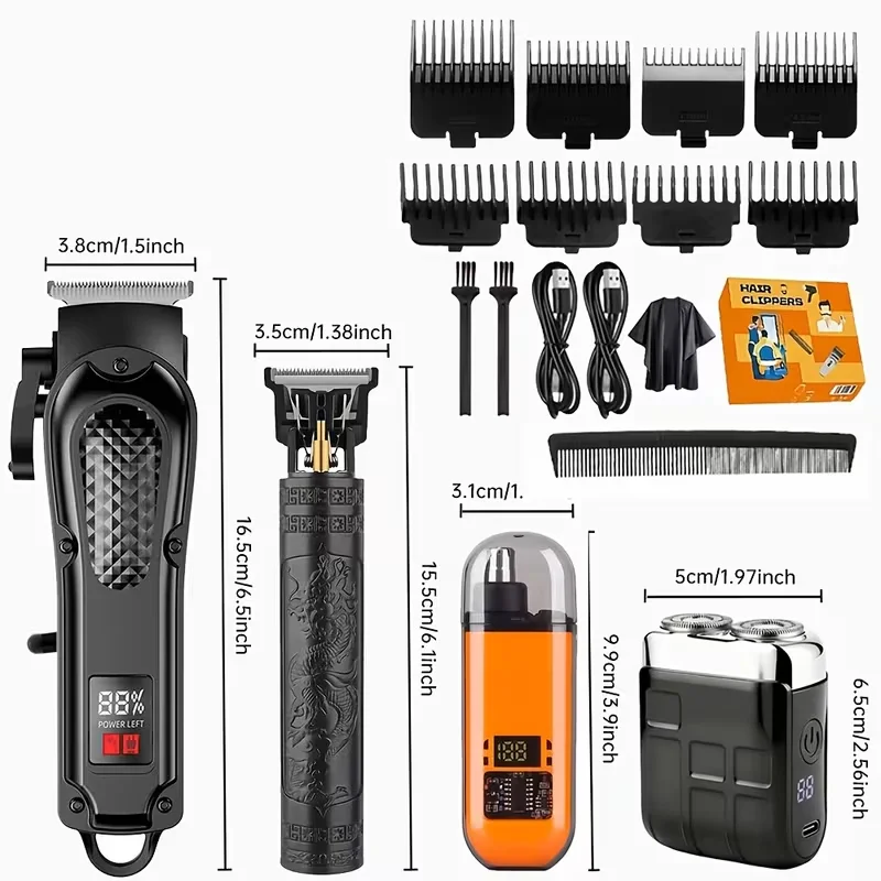 USB Rechargeable Electric Grooming Kit for Men
