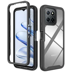 Hybrid Rugged Armor Shockproof Phone Case For Honor X8 5G X6 4G X8a 70 Lite Soft TPU Frame Hard Plastic Transparent Back Cover