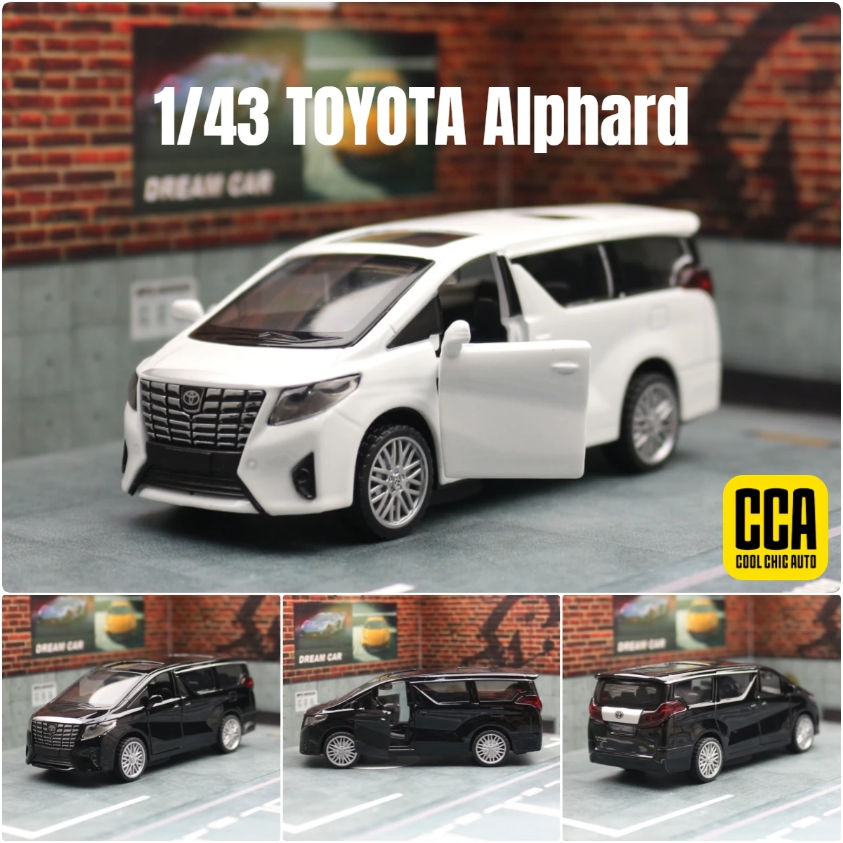 

1/43 TOYOTA Alphard Toy Car Model For Children Diecast Metal MPV Miniature Van Vehicle Pull Back Alloy Collection Gift Kid Boys
