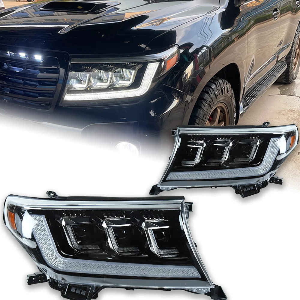 Car Styling for Toyota Land Cruiser Headlights 2008-2015 LC200 LED Headlight DRL LED Projector Lens Automotive Accessories