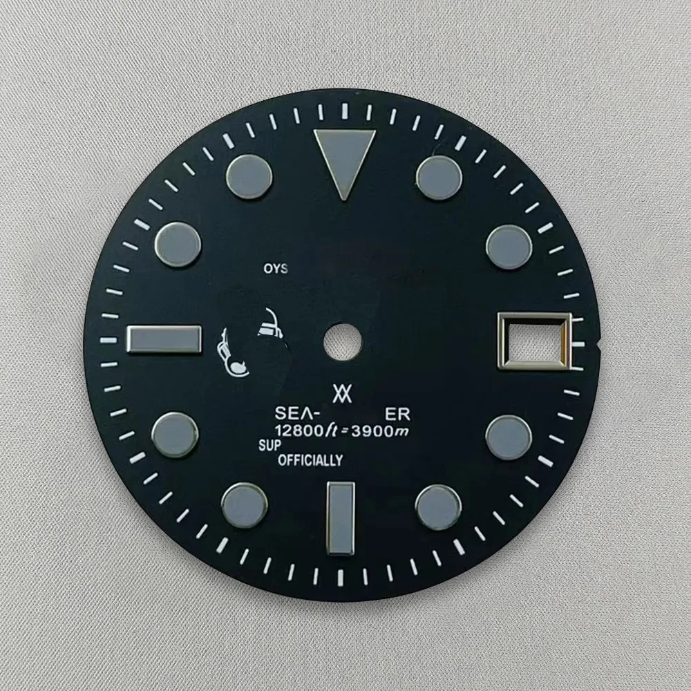 Esfera Black Knight de 28,5mm con logotipo en S, accesorio de modificación de reloj con movimiento automático, adecuado para NH35/NH36/4R/7S