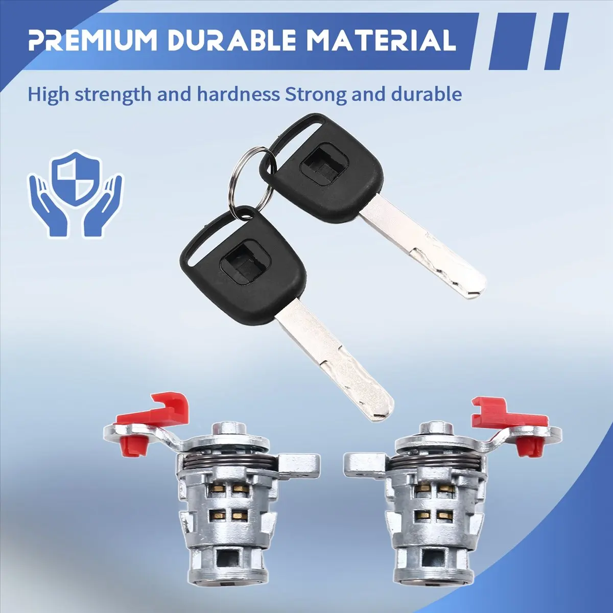 

#76V Car Lock Cylinder Set,Car Door Lock Barrel Set with Keys Car Door Lock Cylinder for Honda (Metal)