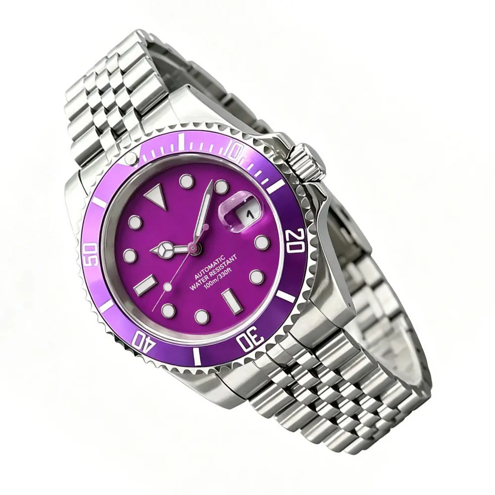 Custom LOGO man watch for Luxurious SUB NH35 Automatic mechanical Diving watches Waterproof 100m Sapphire Luminous Wrist watch - Image 3