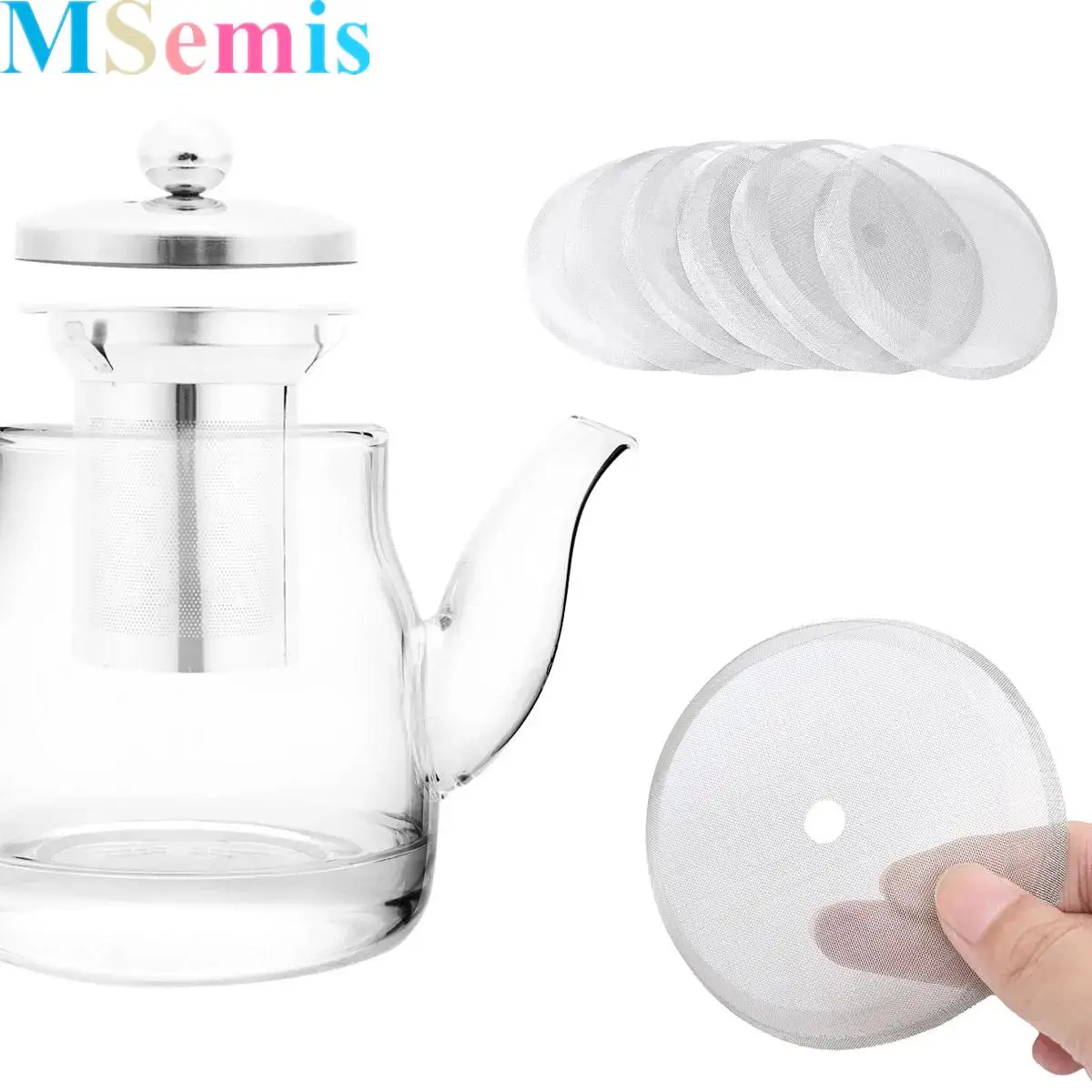 

French Coffee Press Filters Reusable Stainless Steel Filter Mesh Handmade Tea Coffee Filtering Screen for 350/800/1000ml Maker