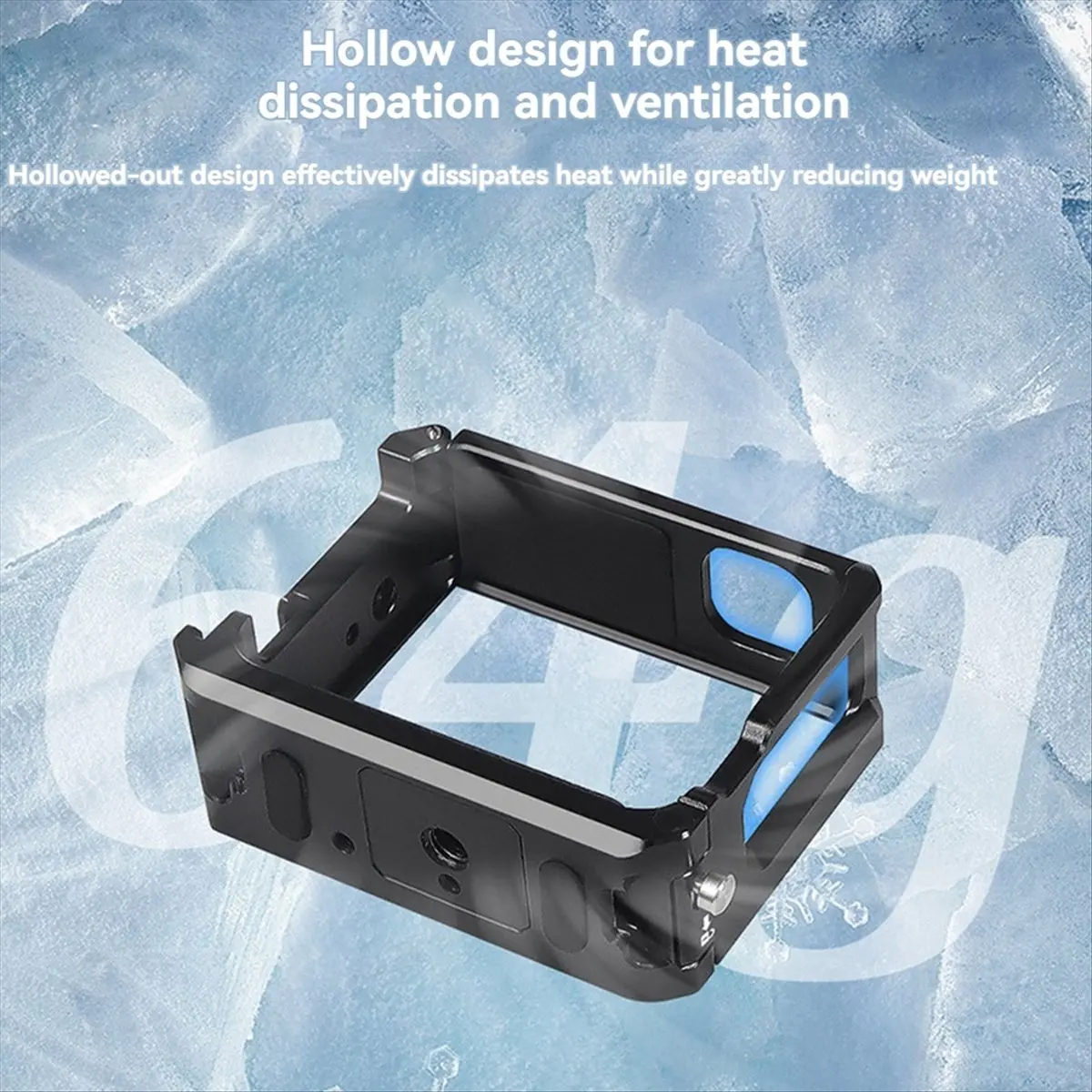 fine For Insta360 GO3 / GO 3S Ultra Light Metal Cage Frame Case Protective Shell Protector Accessories Dual Cold Shoes,B