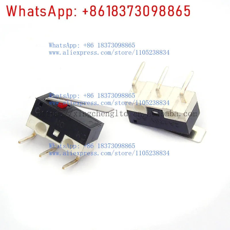 100PCS 3-pin 90-degree left-bend needle mouse switch, limit switch, push button switch, low voltage circuit breaker 1A 125V AC