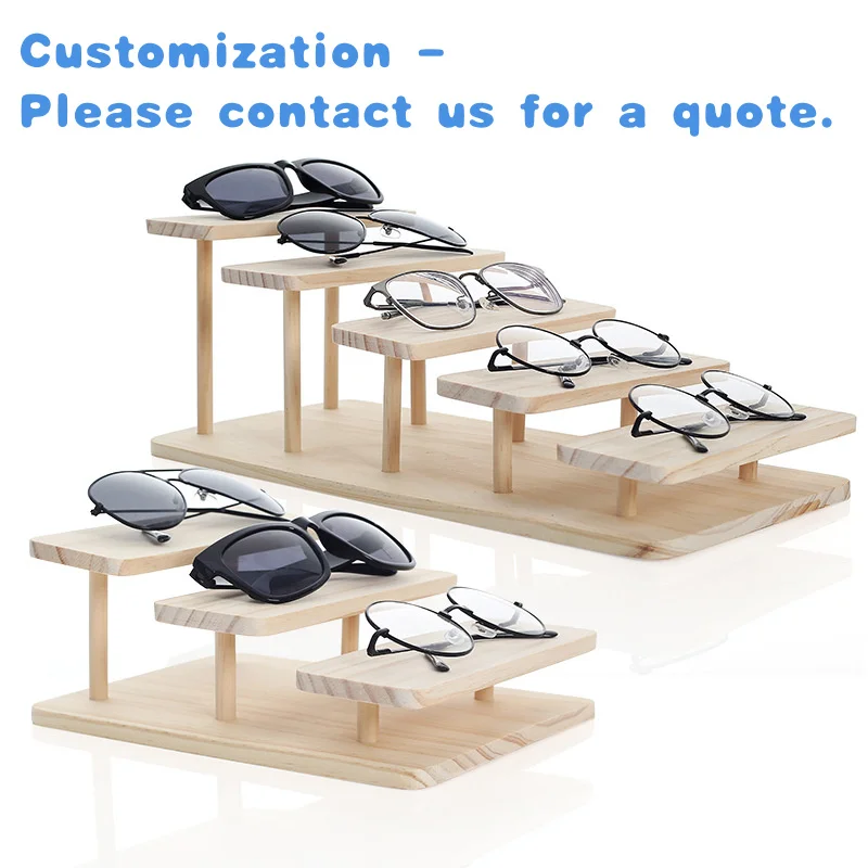 

custom.Kainice Solid Wood Eyewear Display Stand Sunglasses Stand Glasses Display Bracelet Watches Show Product Display Jewelry H