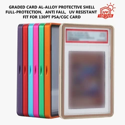 Aluminum Alloy Graded Cards Protector Case For PSA 130PT Slab, UV & Scratch Resistant Trading Card Magnetic Display Holder Box