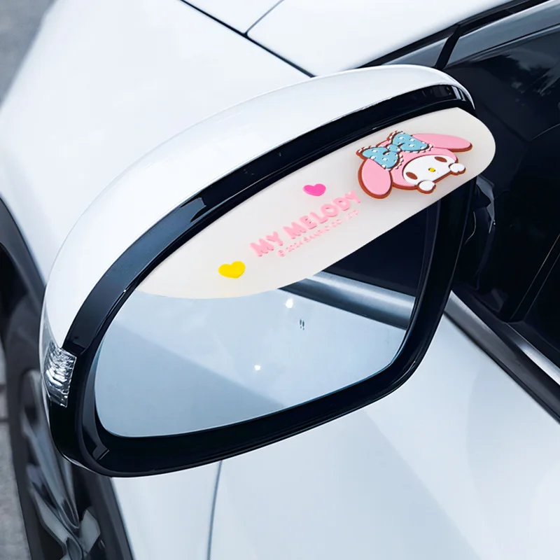 

2Pcs Car Rearview Mirror Rain Eyebrow Anime Cartoon Cinnamoroll My Melody Reflector Car Windows Weatherboard Car Accessories