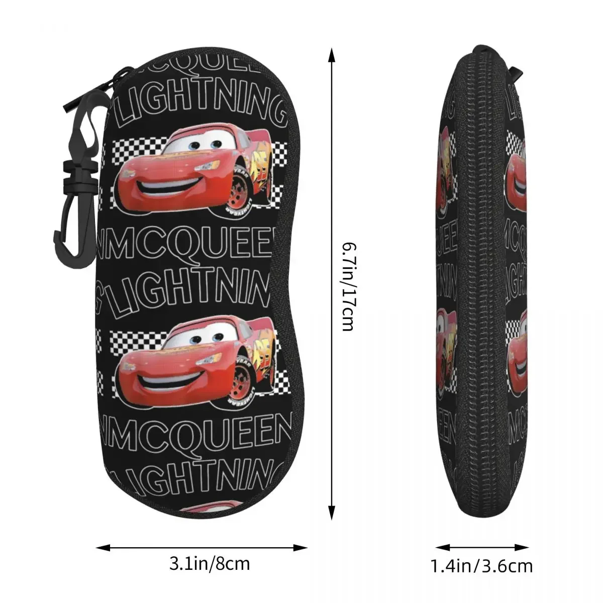 حافظة نظارات للسيارات من Lightning McQueen ، سحاب مضاد للسقوط ، صندوق تخزين نظارات كرتونية ، صندوق نظارات ، طباعة