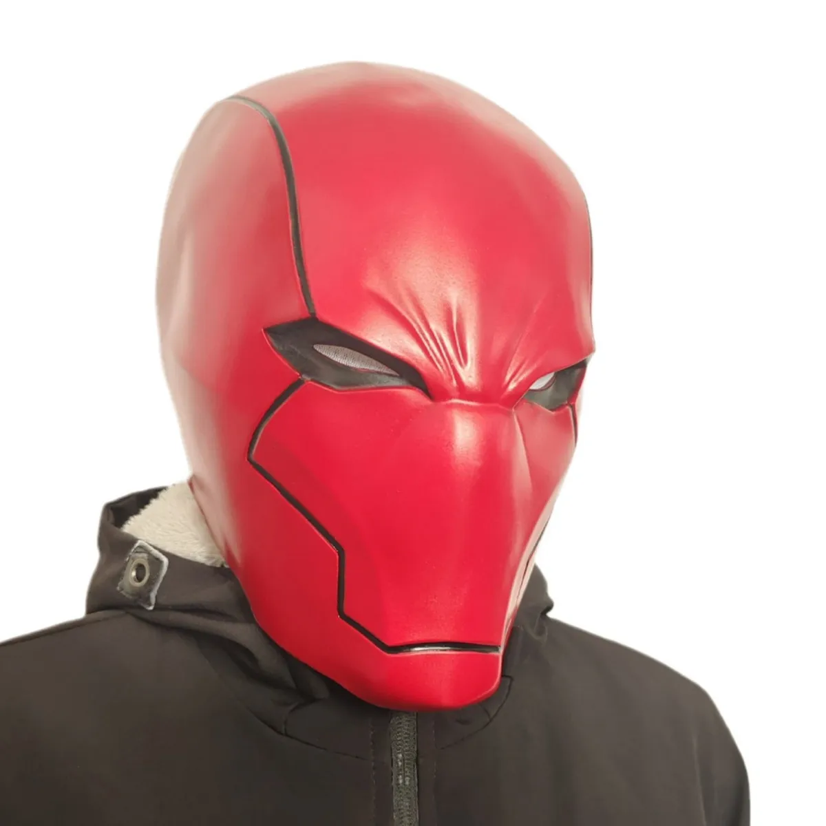 Rote Latex-Vollgesichtsmaske im Kriegerstil, Helm-Maske für Halloween, Karneval, Cosplay-Kostüm, Kopfbedeckung für Erwachsene, Party-Verkleidungs-Requisiten – Detail 3