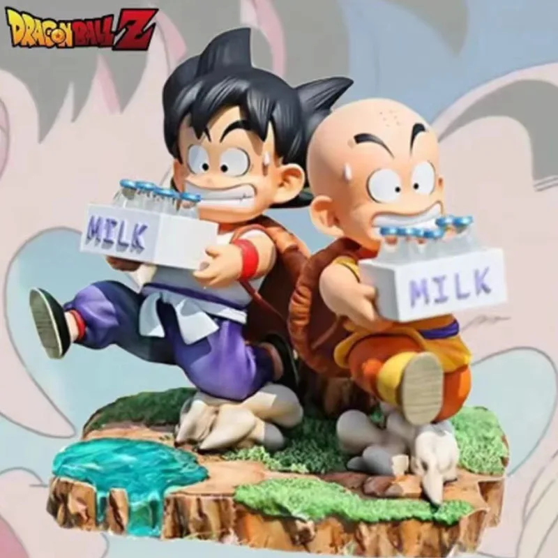 

Dragon Ball 15 см Детские фигурки Сон Гоку и Крилин Молоко Доставка ПВХ Кукла Модель Игрушка Для Аниме Коллекционеров и мальчиков Подарок