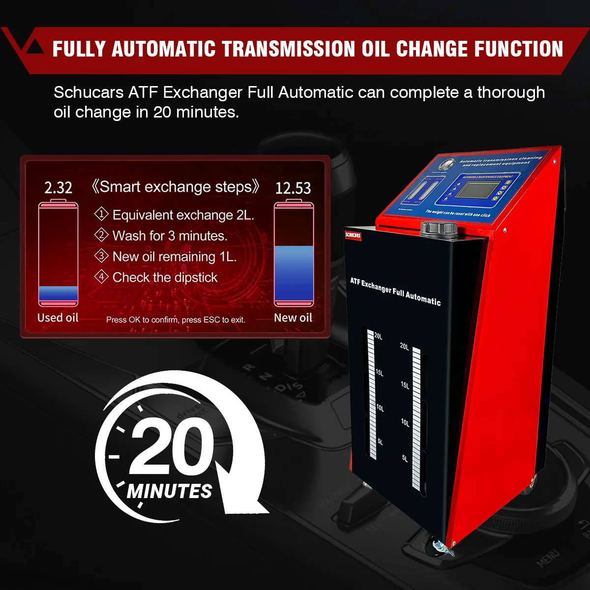 

Schucars Auto Automatic Gearbox Transmission Oil Change ATF Fluid Flush Exchange Machine Equipment for Sale