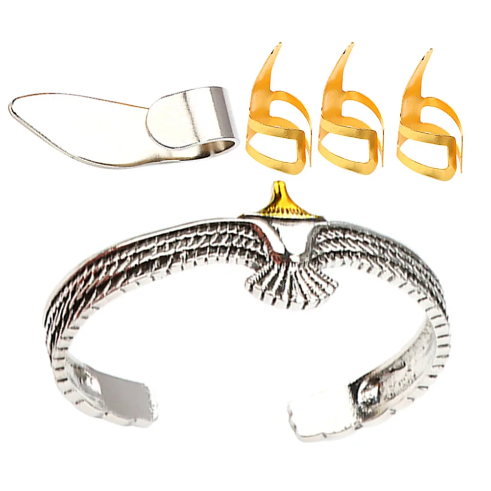 

1Set Metal Guitar Thumb Finger Picks Silver Bracelet Durable Practical for Various Guitars Accessories Thumb Pick
