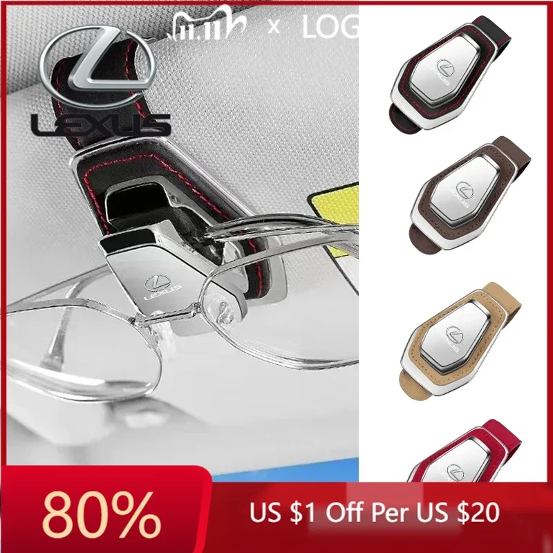 

2026 Hot Interior Stickers 1PC Metal Car Sunshade Glasses Support Storage Clip Penbox For Lexus Fsport LS RX300 GS NX RX GX460 G