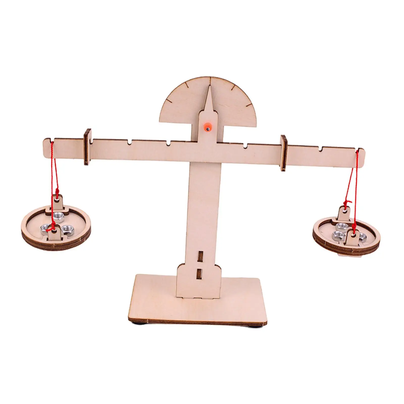 Wooden Balance Scale Kit with 6 Metal Weight Accessories DIY for Kids Child