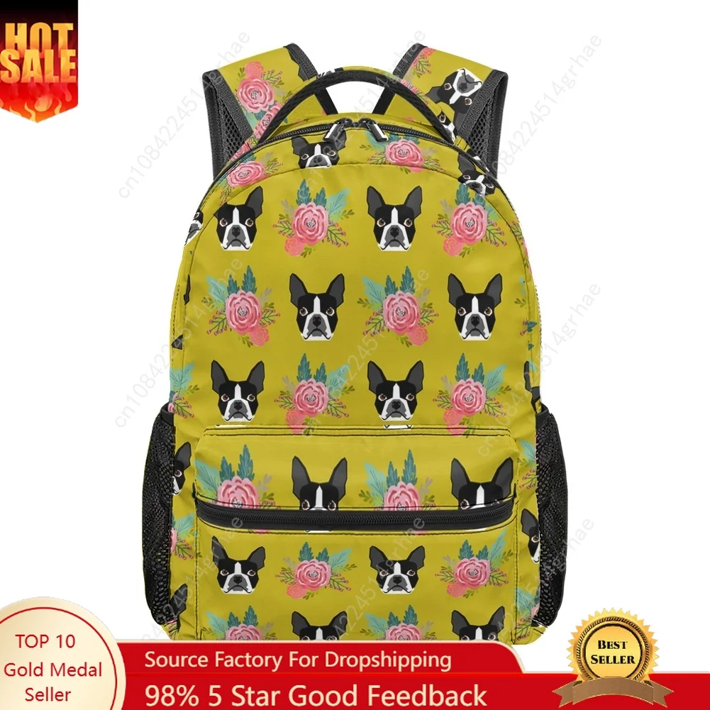 Boston Terrier All-over Print Student Backpack Custom Casual Suitable for Travel and Camping Lightweight, and Easy To Clean