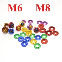 5Pcs M8 M6  Motorcycle screw gasket screw cap Hollow screw Flange gasket Decorative reinforcement Anti-sli