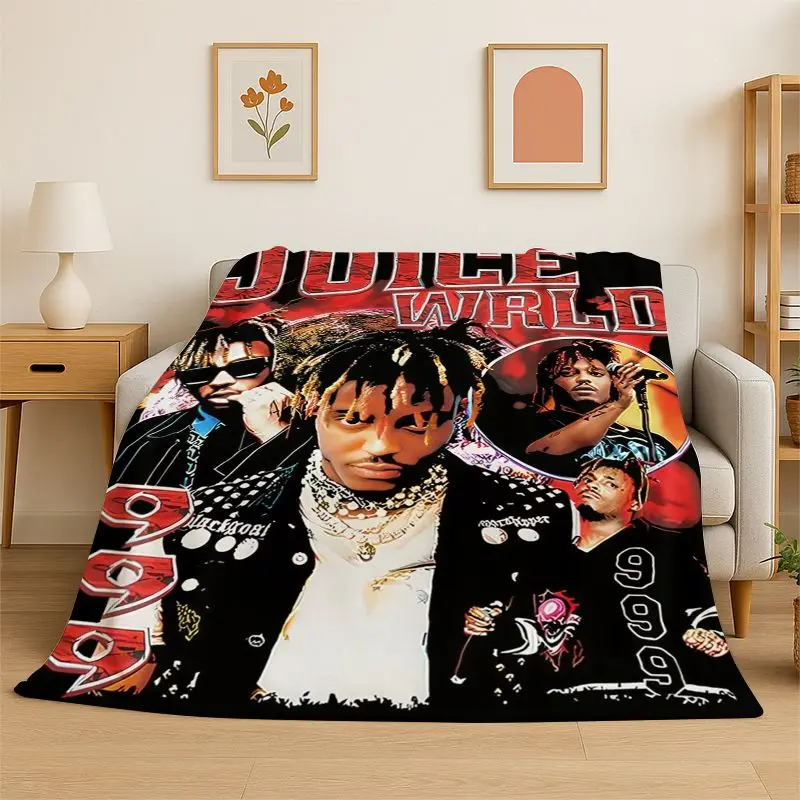retro Juice WRLD 999 Legend Rapper Star Flannel Blanket Soft Warm Throw Blanket for Bedroom Living Room Bed Travel Camping