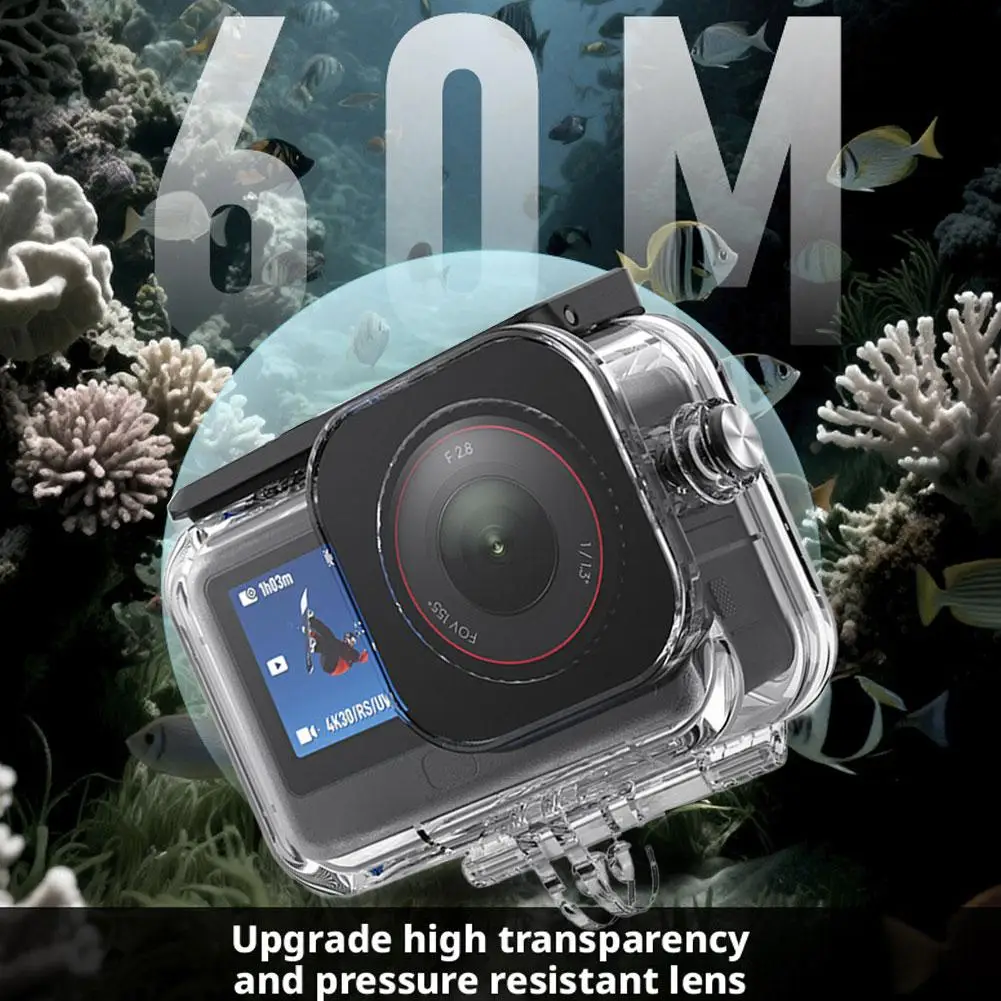 DJI 오즈모 액션 6용 방수 케이스, 수중 60M/45M 다이빙 하우징 커버 (다이브 필터 포함)