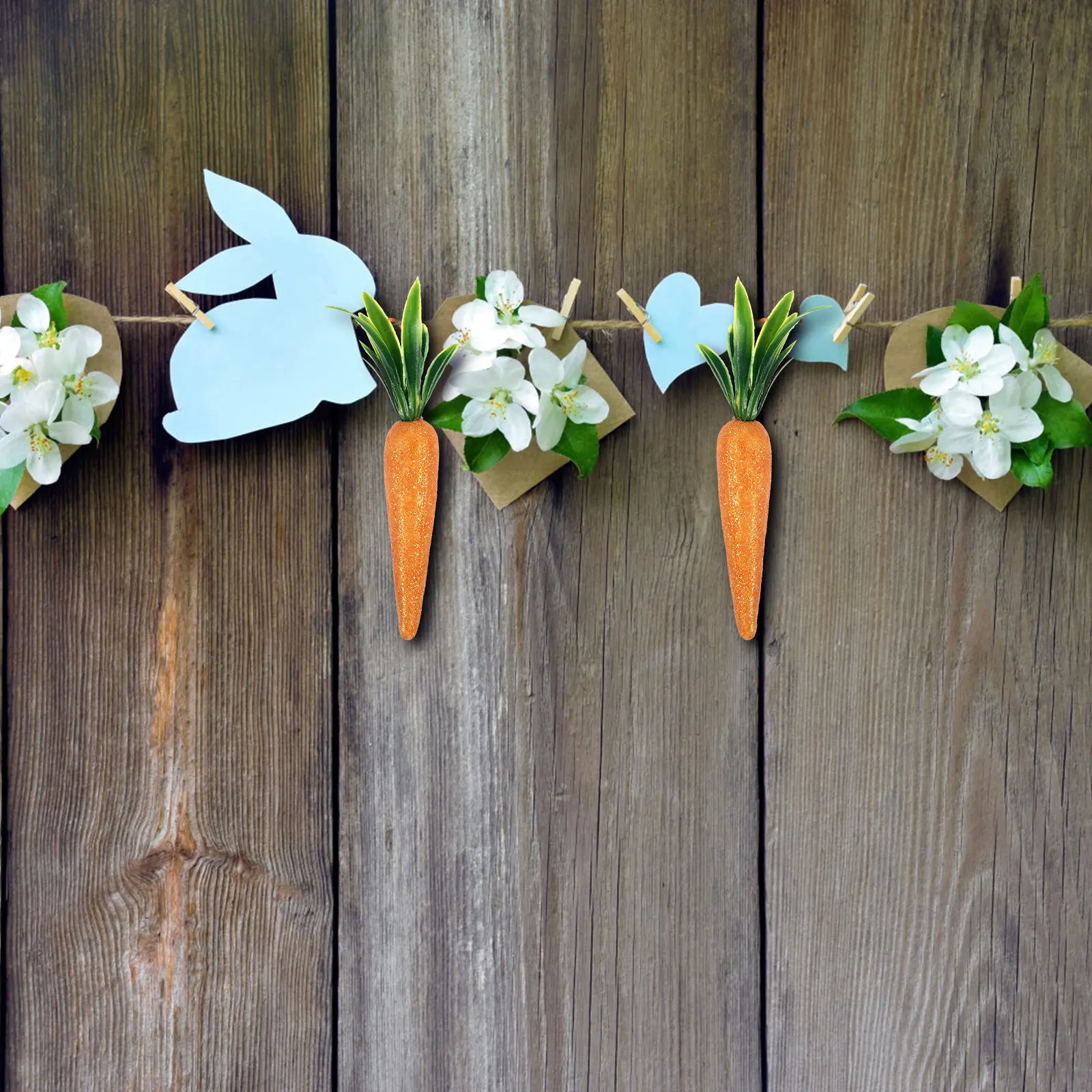 

12Pcs Easter Carrots Pendant Unique Festival Adornment Chic Hanging Decor for Home Wall Tree Window Door Porch Garden Bedroom