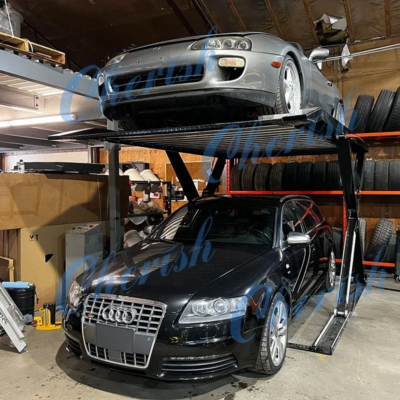 Elevación de coche, estacionamiento, doble nivel, almacenamiento de coche, equipo de elevación, tijera Vertical, elevador hidráulico de apilador de coche