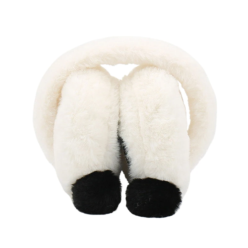 1pc bonito de pelúcia portátil dobrável inverno quente earmuffs moda cor sólida earflap ao ar livre proteção contra frio macio pelúcia orelha mais quente