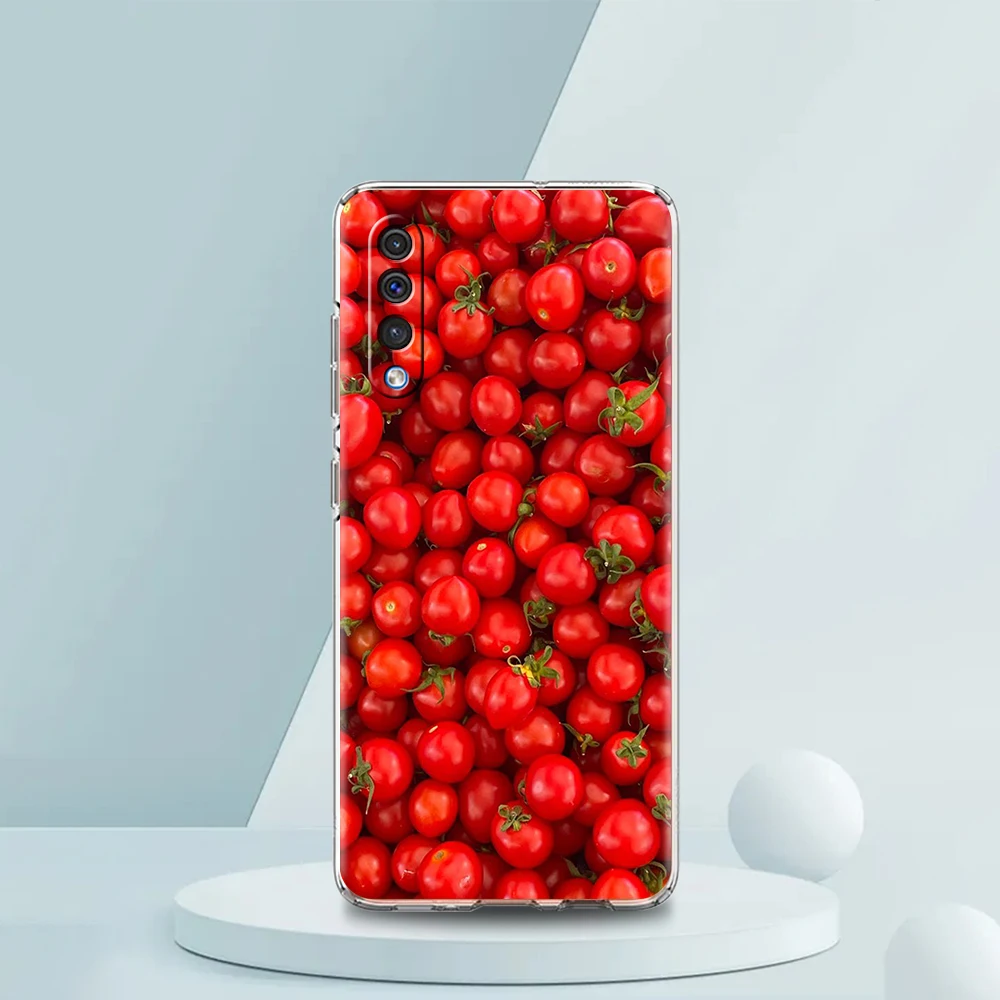 Fruits Tomatoes Pattern Luxury Transparent Phone Case for Samsung Galaxy A12 A02 A03S A50 A70 A40 A10 A20 A30 Cover Silicone Bag