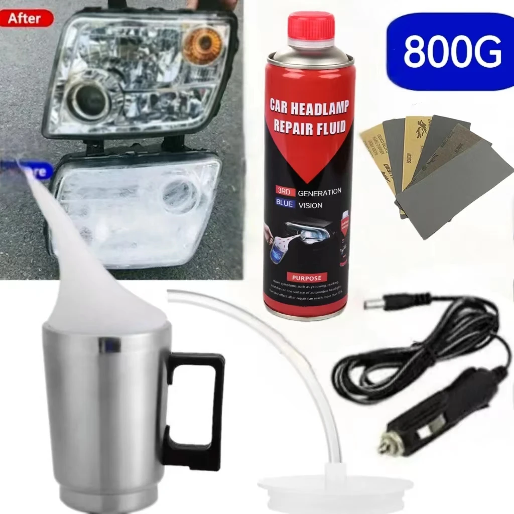 

New Headlights Polishing Chemical Kit Car Headlamp Refurbishment Anti-Scratch Repair Headlight 800ML Liquid Polymer Repair