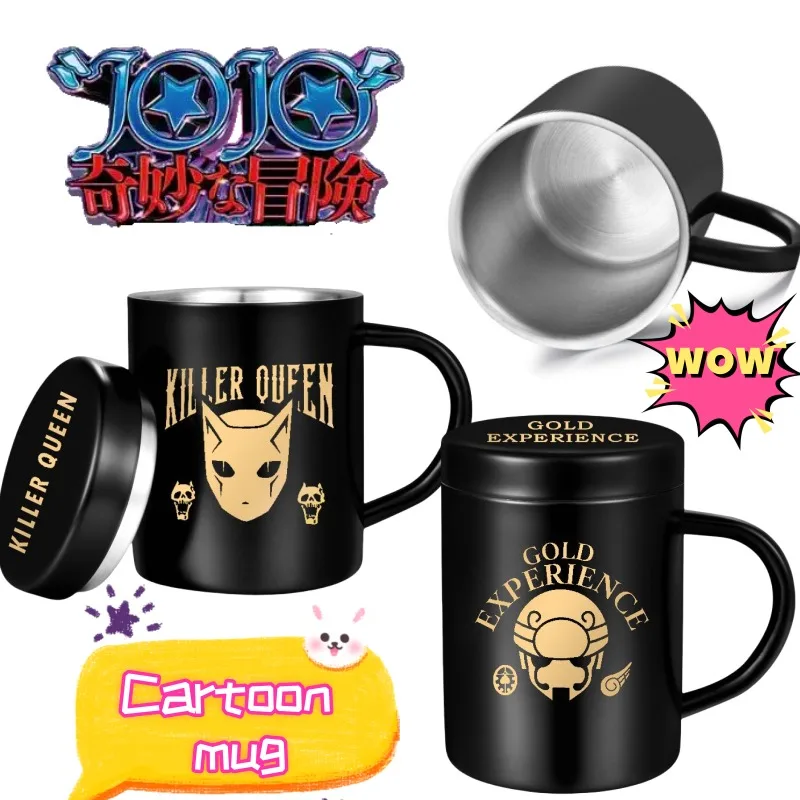 JoJo's Bizarre Adventure Killer Queen Star Platinum New Anime Stainless Steel Mug Creative Cartoon Stainless Steel Drinking Cup