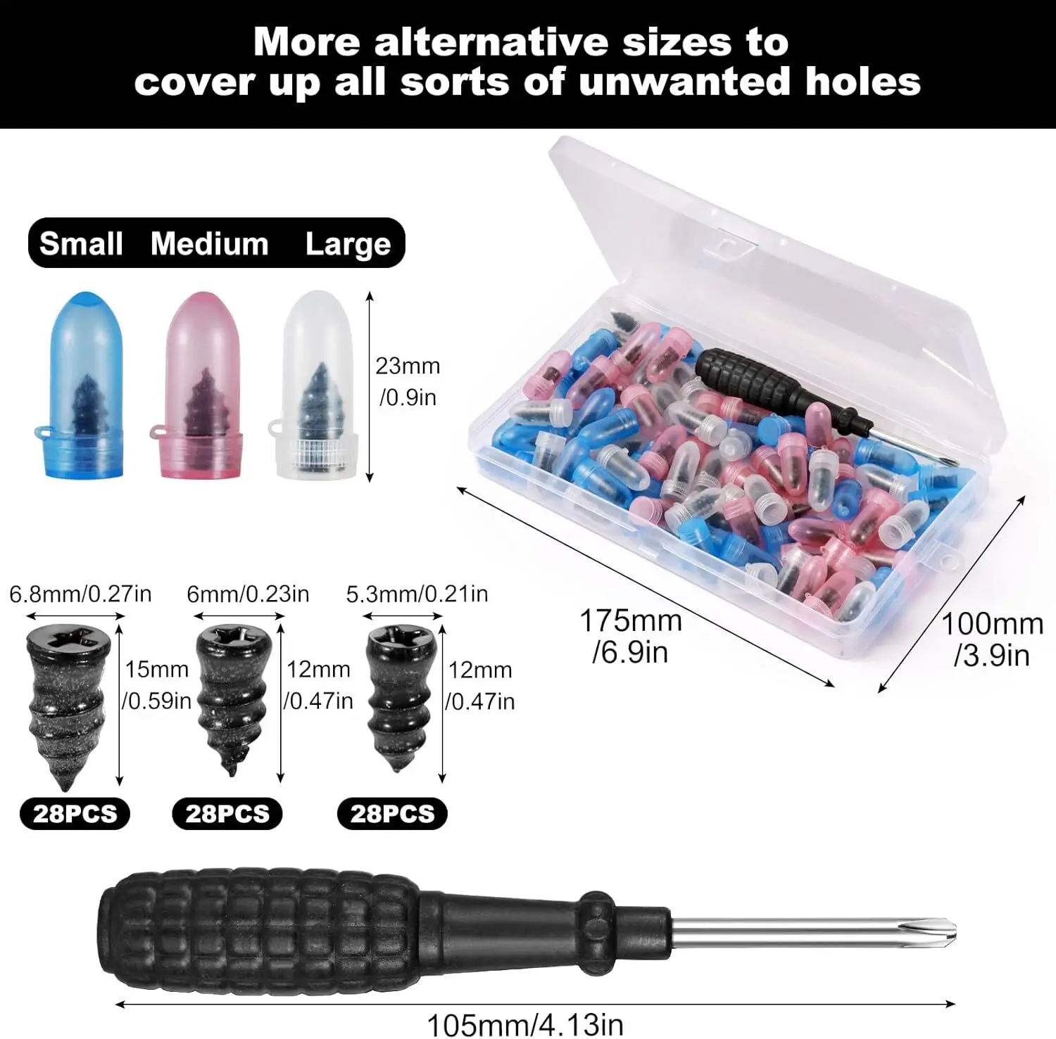 85pcs Universal Tire Puncture Repair Kit Screw Set for Car Truck SUV Heavy Duty Rubber Tools for Roadside Repair