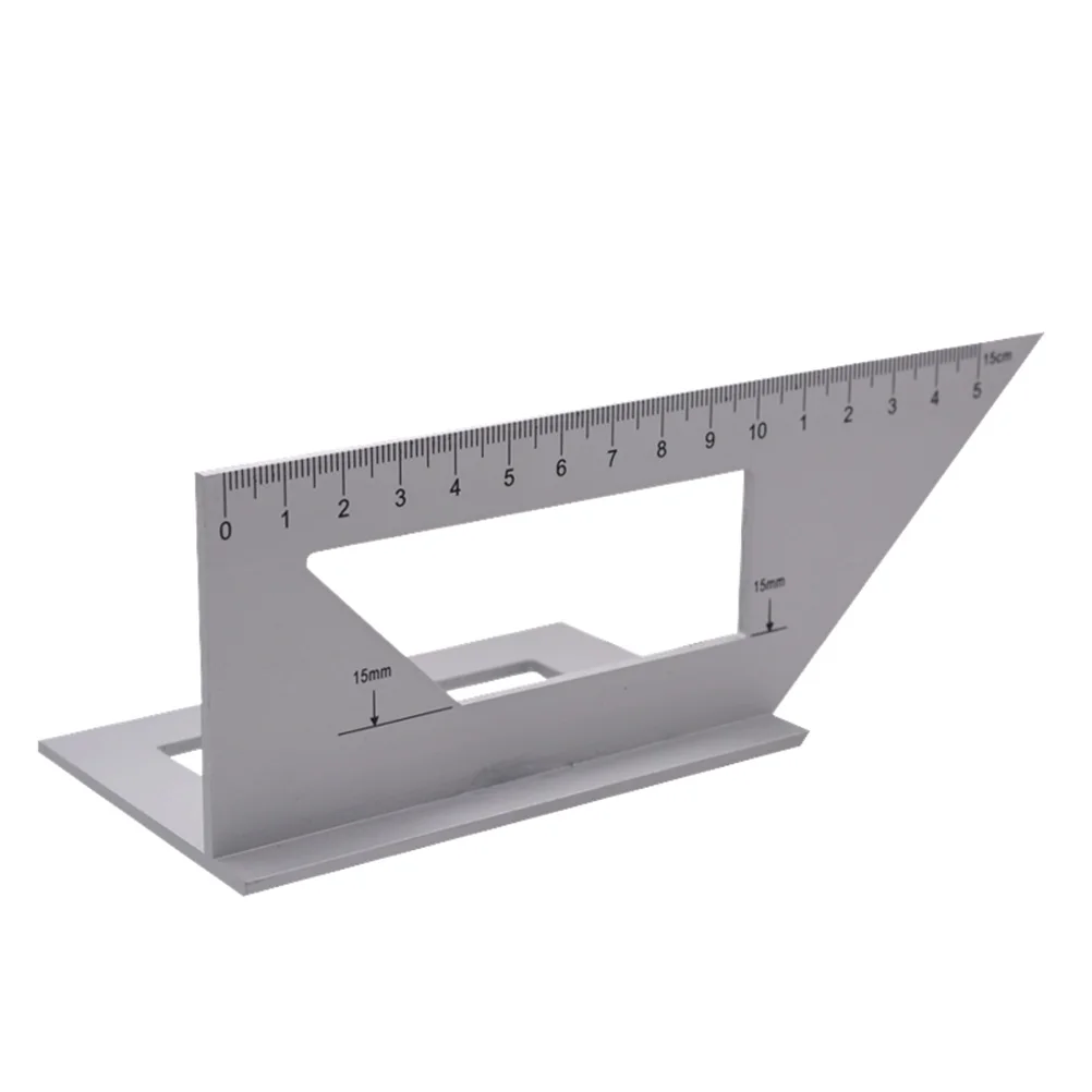 Aluminum Alloy Right Angle Ruler T Shape 45 90 Degree Marking Gauge Ruler Woodworking Scriber Tool Woodworking Scriber
