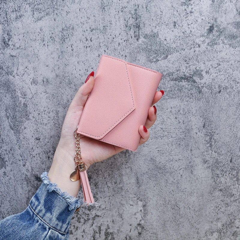 

New women's wallet, fringed pendant, lychee pattern wallet, card case and coin purse
