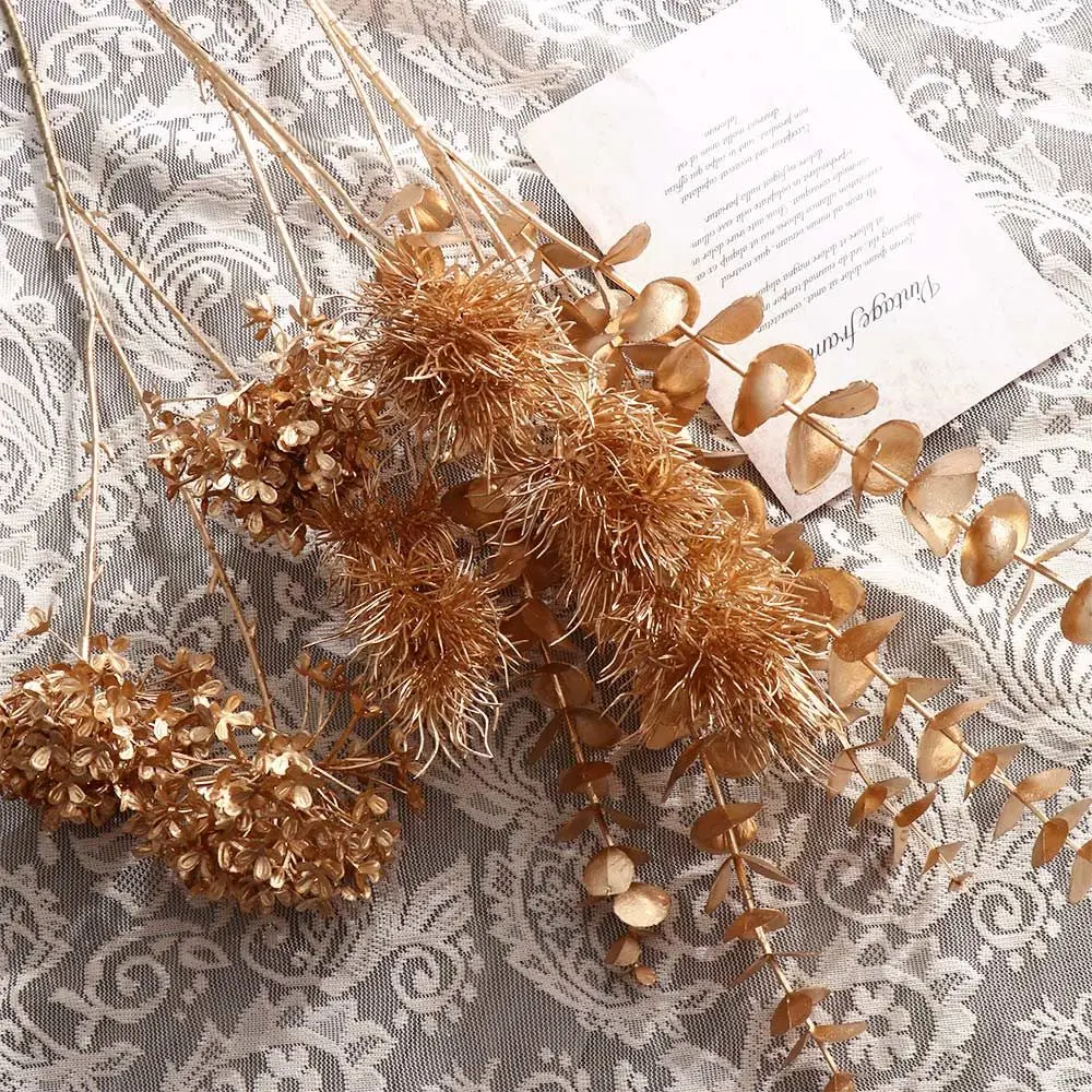 

Props For Home Party Wedding Maple Leaf Golden Christmas Artificial Plants Christmas Decoration Fake Flower Artificial Flower