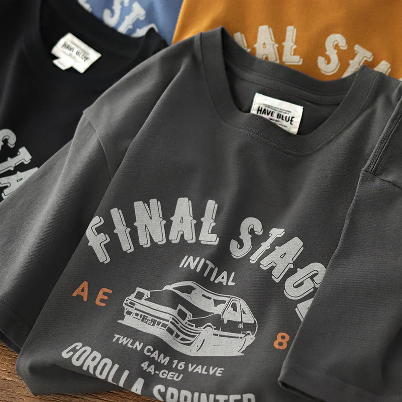 

Хлопковая футболка с японским принтом в стиле ретро, мужская футболка с надписью AE86, в американском стиле, с круглым вырезом и короткими рукавами, повседневный летний топ