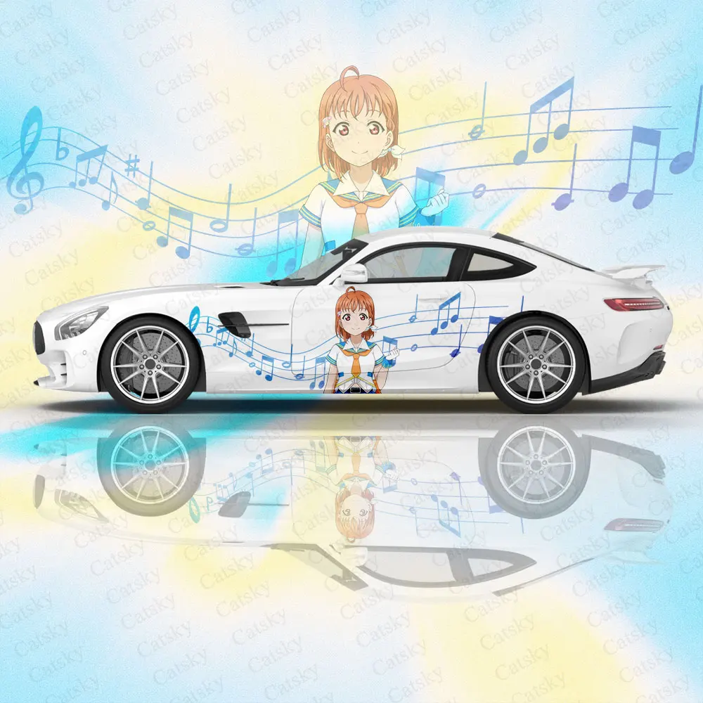 Chika Takami | Love Live! Cute Girl Car Body Sticker Anime Itasha Vinyl Car Side Decal Sticker Car Sticker Automotive Decor Film image 4