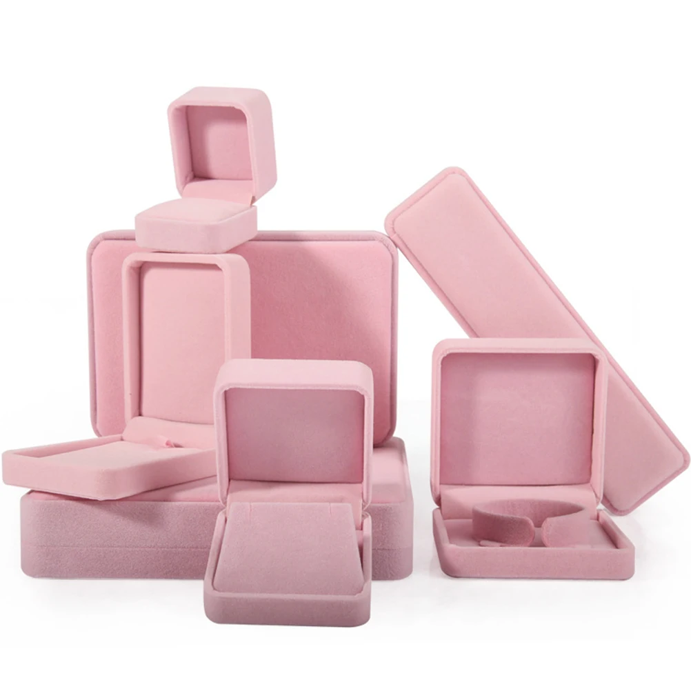 

2 PCS Pendant Box Necklace Gift Boxes Ring Display Organizer Case Earrings Jewelry
