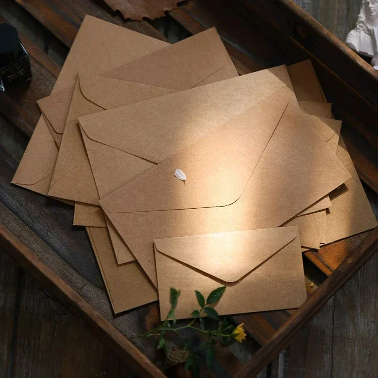 10pcs/lot 17.6x12.8cm Envelope for Wedding Invitation Kraft Paper Vintage Business Ticket Storage Bag Gift Box Western Envelopes