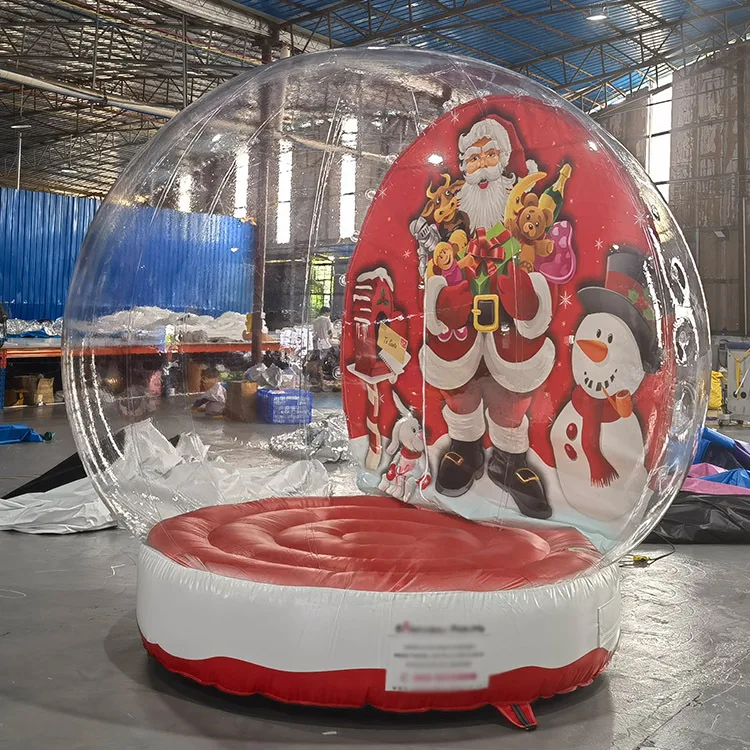 Commercial giant transparent pvc bubble human customized christmas house snow globe inflable navideno