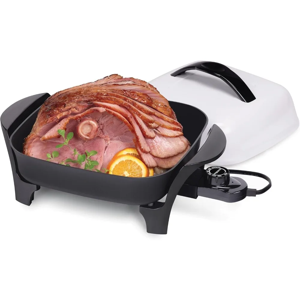 11-Inch Electric Skillet,Black/White, Non Stick Coating, Aluminum, 11"D x 14.5"W x 9"H, 4.8 Pounds, 1000 watts,120V.