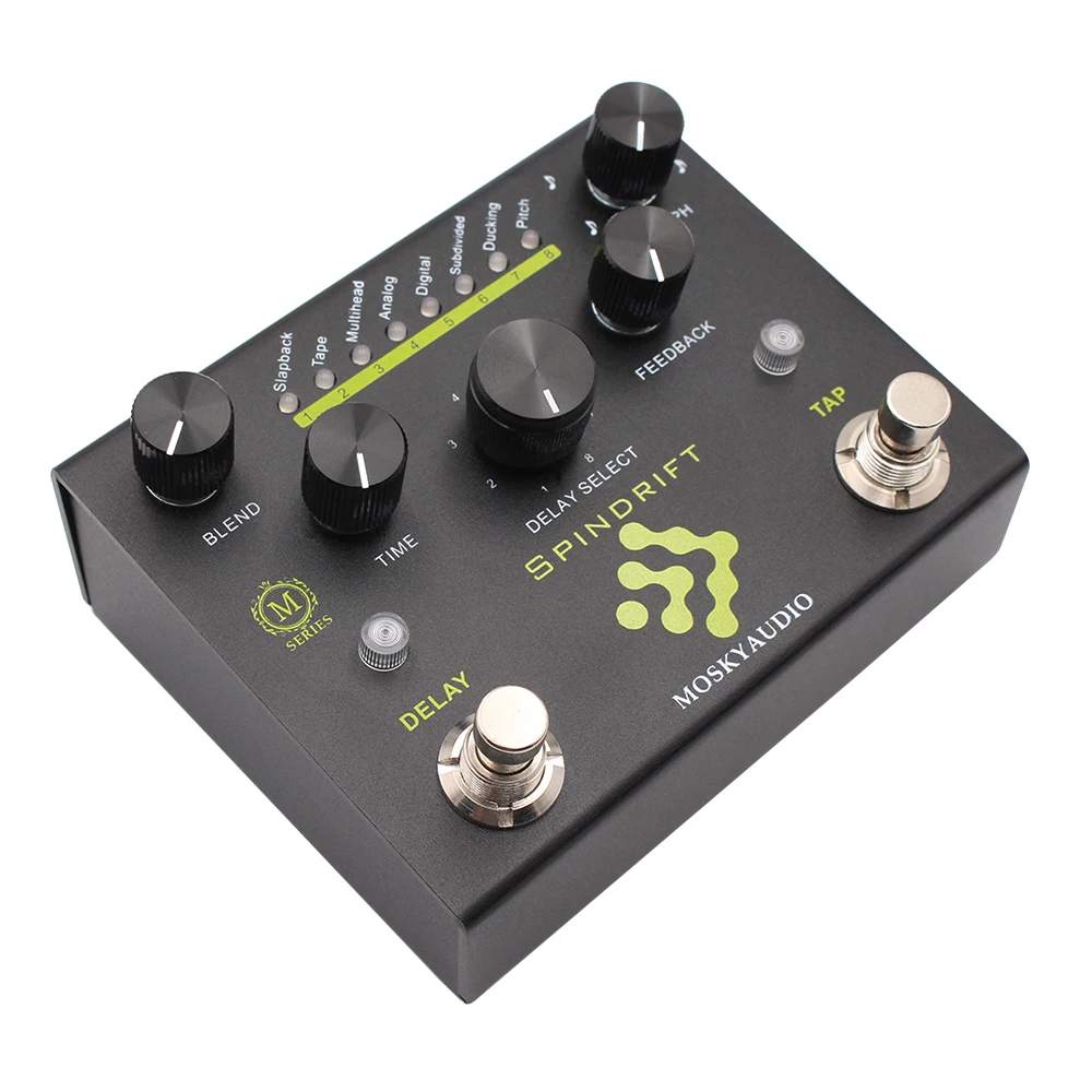 MOSKYAUDIO SPINDRIT Guitar Bass Effects Pedal, Delay with TAP Function, Bass Effects Processor Accessories, New