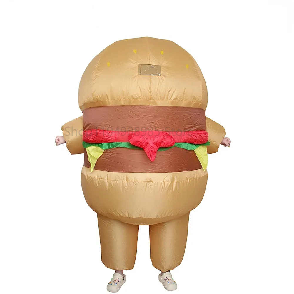 

Hamburger Inflatable Costume for Adult Men Women Halloween Party Cosplay Clothing Funny Decirations