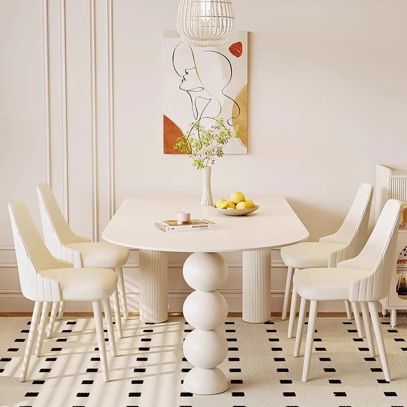 

Salon Cream Wind Aesthetics Dining Table Nordic Nordic Adult Luxury Restaurant Table Lounge Luxury Muebles Trendy Furniture