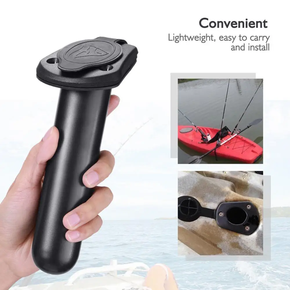 Rod Holder Flush Mount Fishing Boat Bracket Stand with Cap Cover for Kayak