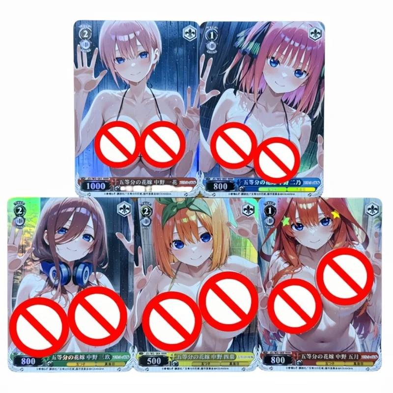 

DIY The Quintessential Quintuplets Series Nakano Nino, самодельная карта с героями мультфильмов Nakano Ichika, толстая флеш-коллекционная карта, игрушка в подарок