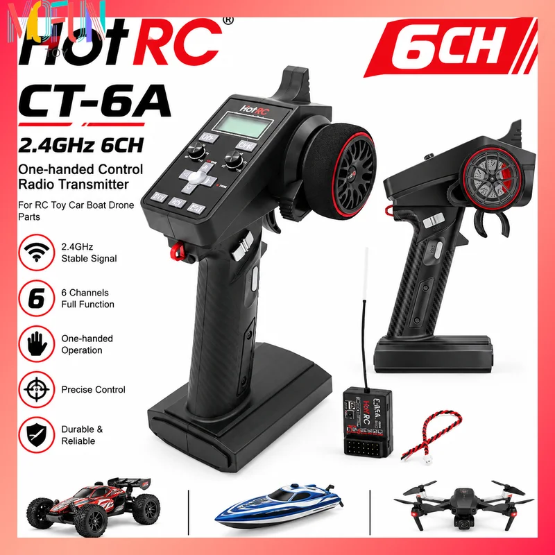 Radio Transmitter 2.4Ghz - Hotrc CT-6A, radiocomando a 2,4 GHz
