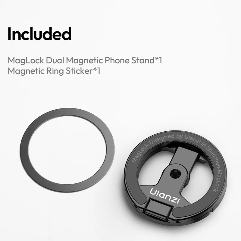 Ulanzi MA02 MagLock Dual Magnetischer Telefonständer, faltbarer Magsafe-Telefonhalter mit 1/4-Zoll-Schraube für iPhone 16, 15, Android-Telefon, Vlog