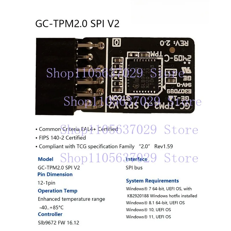 YYY  For GIGABYTE GC-TPM2.0 SPI V2 TPM2.0 12Pin SPI Module For Motherboard