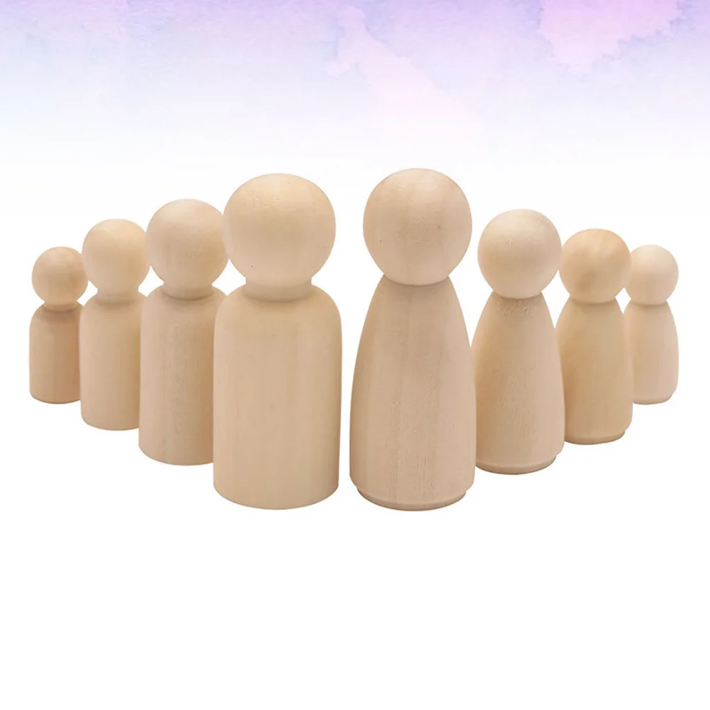 50PCS DIY White Embryo Wood Funny DIY Colored Drawing Wooden Boxed DIY Wooden Color Filling DIY Blank Drawing Woo