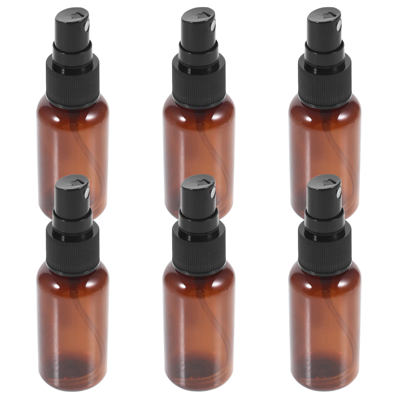 

6pcs 40Ml Empty Plastic Dispenser Bottle For Essential Oils Lotion Storage Portable Travel Container Brown